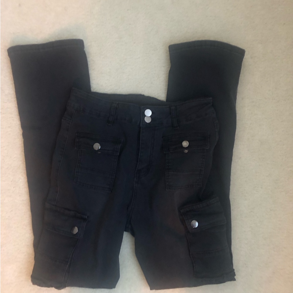 Black cargo jeans